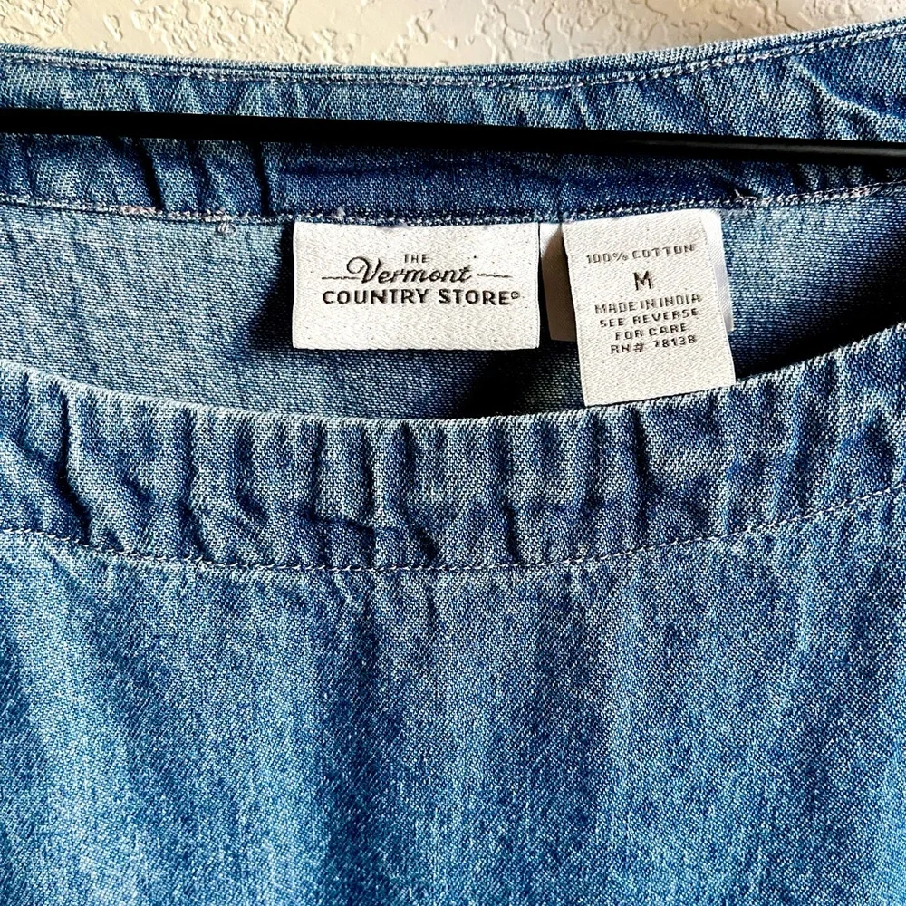 Casual Blue Denim Dress with Front Pockets - Picture 2 of 2